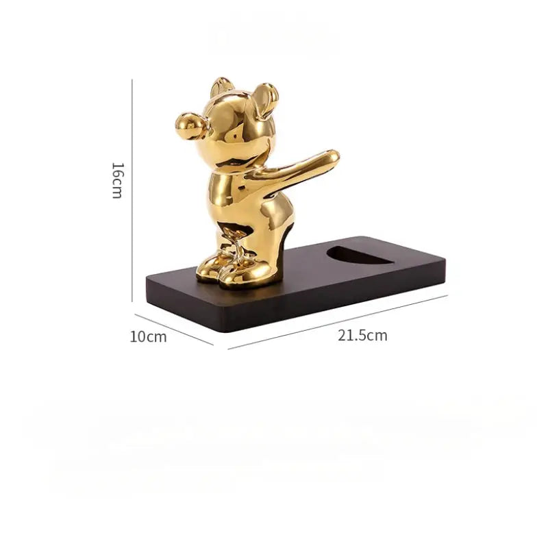 Ceramic Teddy Bear Red Wine Rack Statue Luxurious High-end Living Room Home Decor Dining Area TV Cabinet Wine Cabinet Decoration from PriceLows™