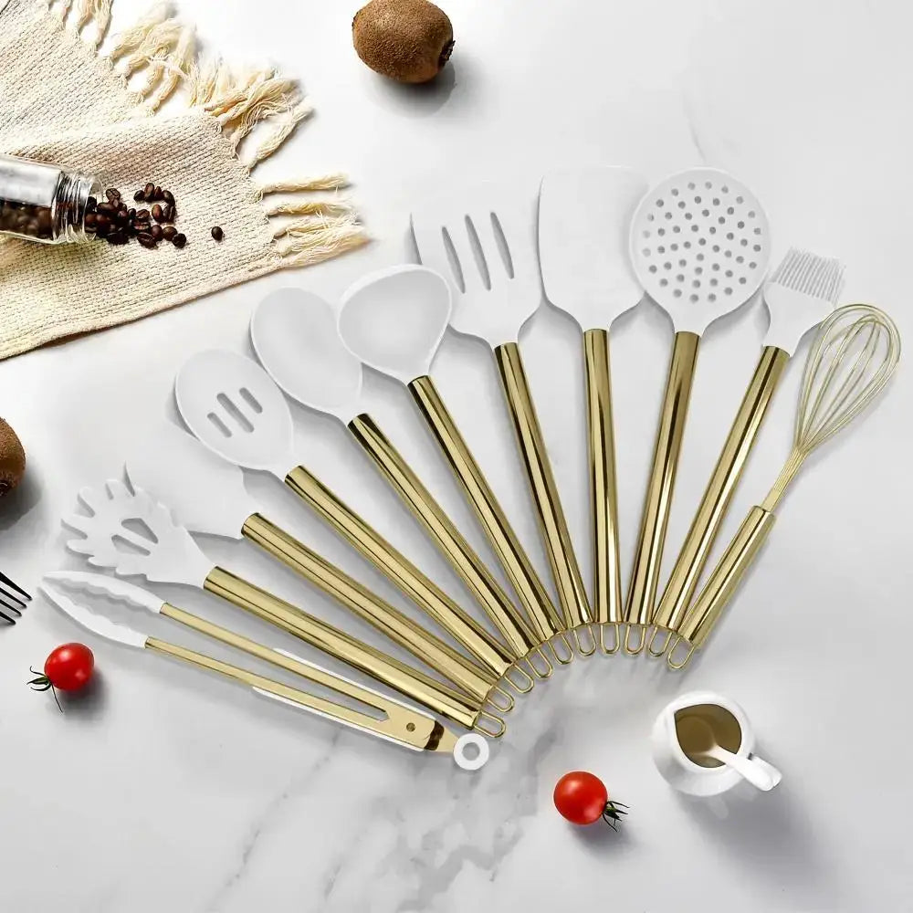 15-piece cooking tool set, food-grade silicone kitchen cookware and tableware, spatula and spoons, practical cooking tool set from PriceLows™