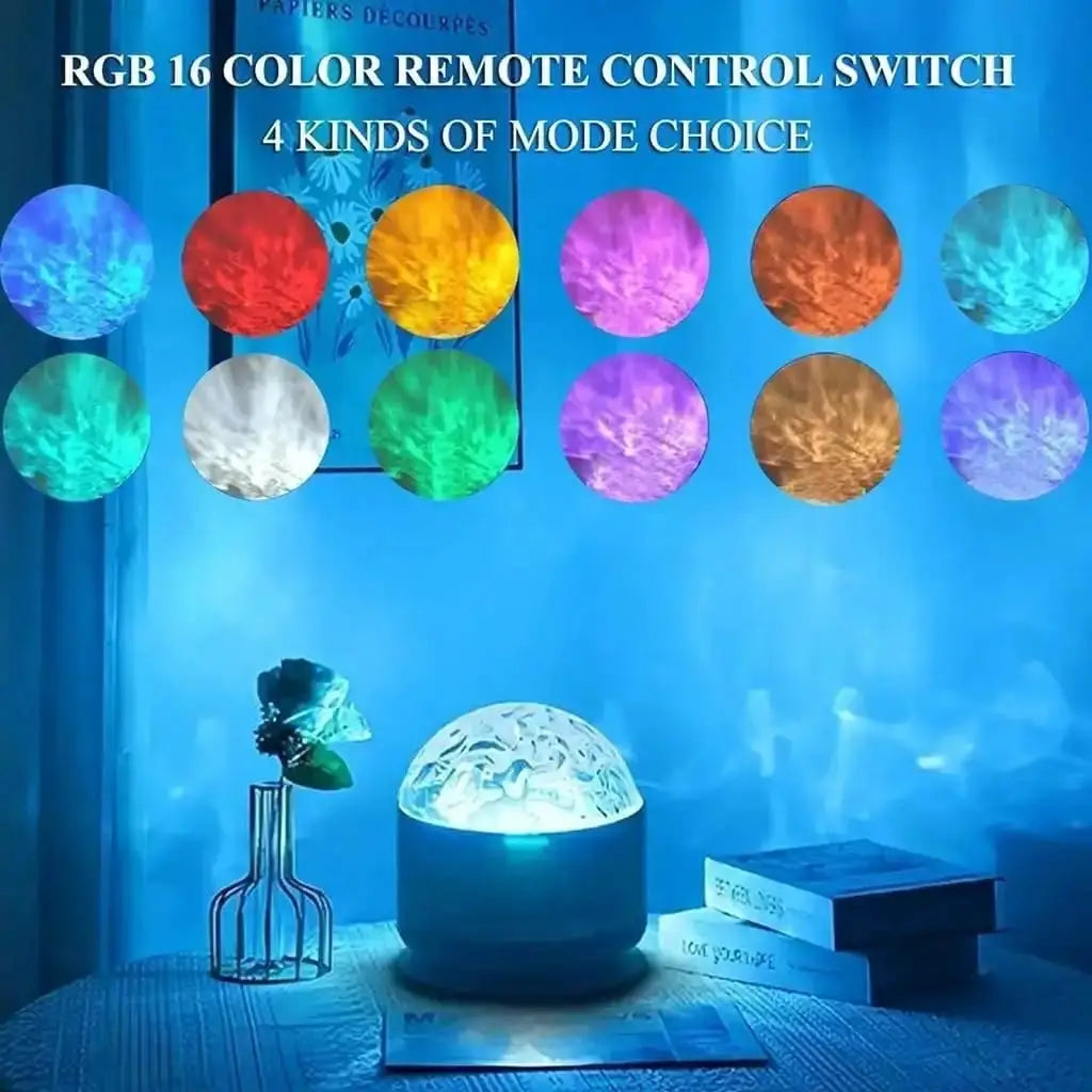 Ocean Wave Projector | 16 Colors | Remote Control | Rechargeable