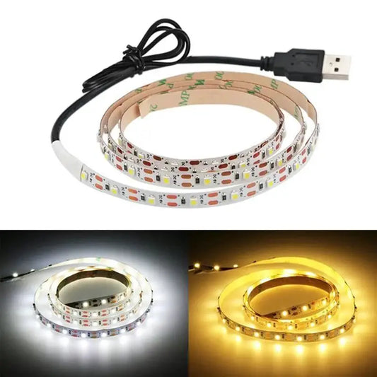 DC 5V USB LED Strips 2835 Flexible Tape Ribbon for Home Room Decor 1- 5m White Warm LED Strip Lights TV Backlight from PriceLows™