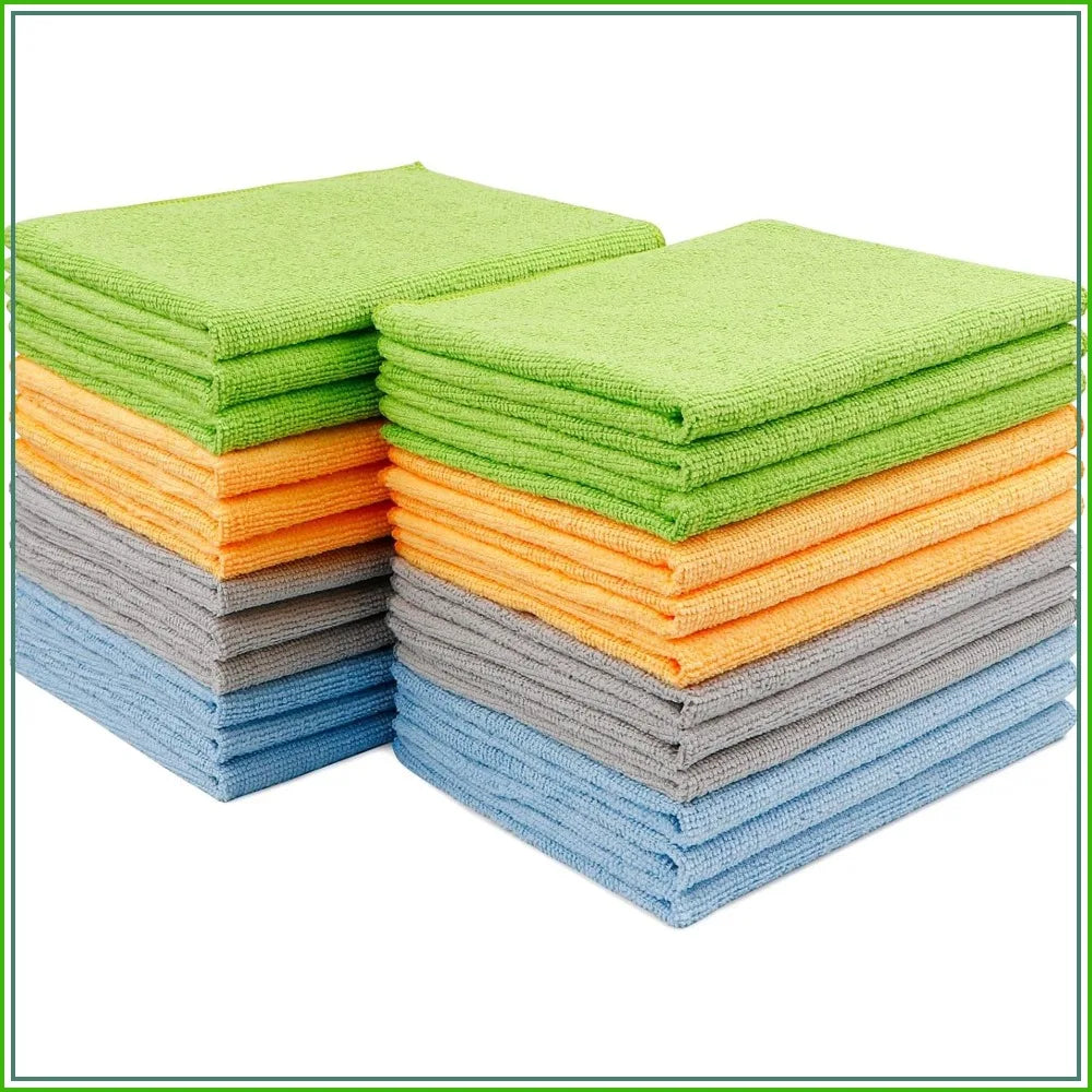 Microfiber Cleaning Cloths | Polyester Blend | Soft Absorbent | 24 Pack 12x16in