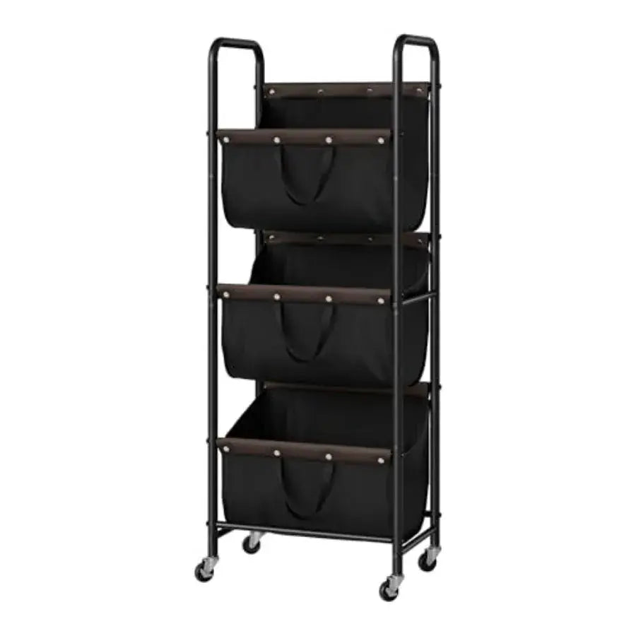 3 Tier Laundry Sorter, Laundry Basket with Wheels, Laundry Room Organization and Storage, 3 Section Rolling Laundry Cart for Do from PriceLows™