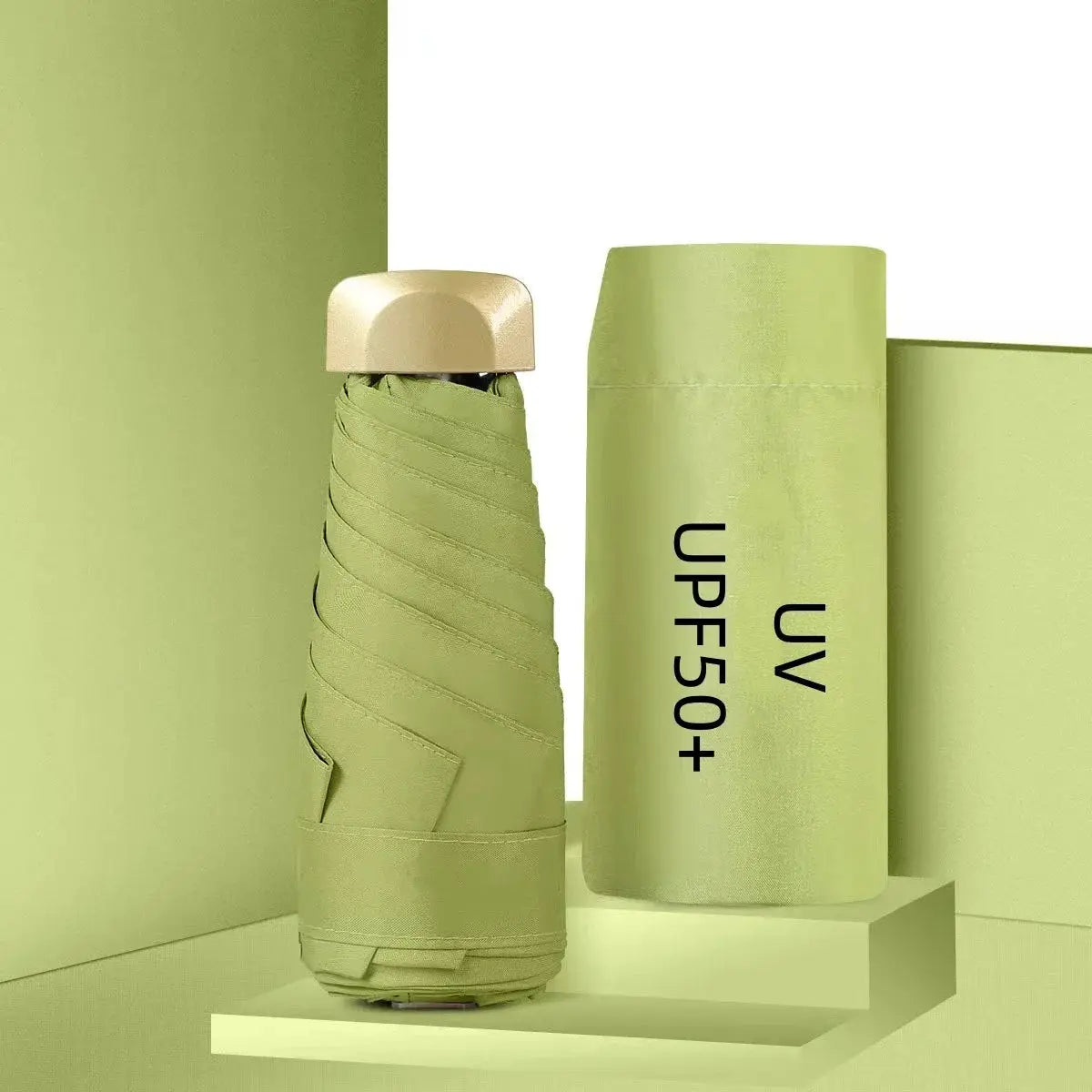 Compact Travel Umbrella | UPF50+ UV Protection | 5 Fold Collapsible
