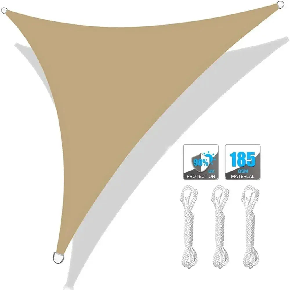 Triangle Sun Shade Sail | Waterproof HDPE | 5x5x5 Ft | Outdoor Patio Canopy