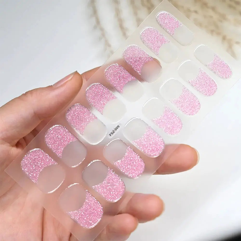 Semi Cured Wraps Fast Gel Nail Sticker Soild Nail Gel Wraps Adhesive Full Cover Gel Nail Decal UV Lamp Cured Manicure Decoration from PriceLows™