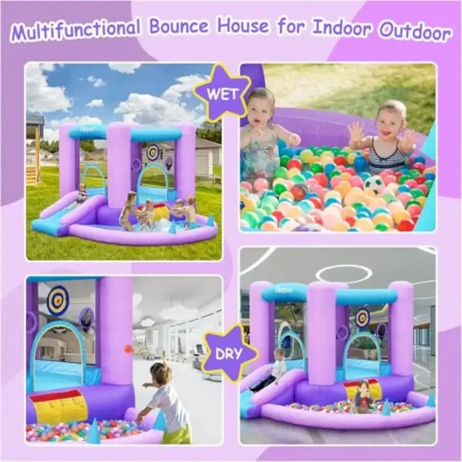 Inflatable Bounce House, Bounce Castle Slide for Indoor Outdoor, Toddler Baby Jumper Bouncer, Jumping Bouncy House with Blower, from PriceLows™