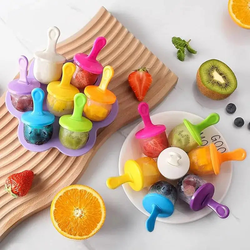 1pc 7 Holes DIY Ice Cream Pops Silicone Mold Ice Cream Ball Maker Popsicles Molds Baby Fruit Shake Home Kitchen Accessories Tool from PriceLows™