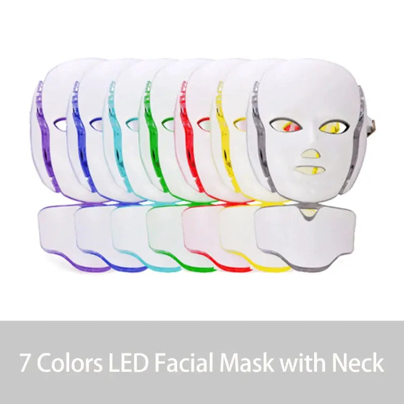 LED Facial Mask 7 Colors Balance Skin Tone Minimize Pores Brighten Skin Anti-Acne Face Neck Mask Reduce Neck Wrinkles LED Mask from PriceLows™