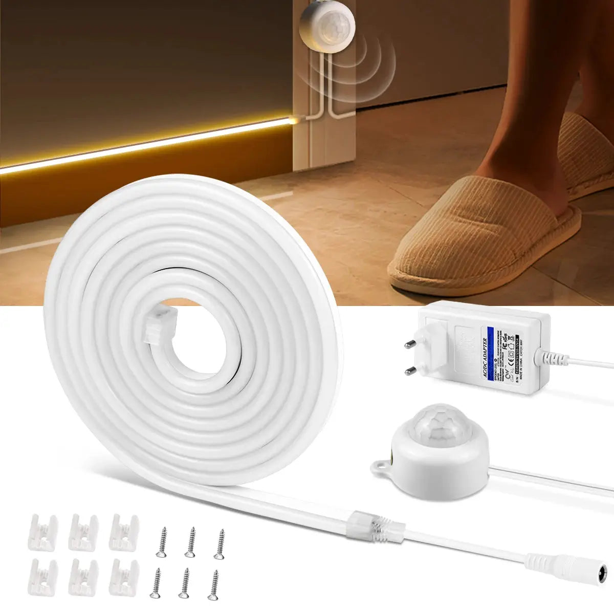 Wireless PIR Motion Sensor LED Strip Light Neon Sign 12V Neon Lights Tape For DIY Kitchen Christmas Backlight Lamp Decoration from PriceLows™