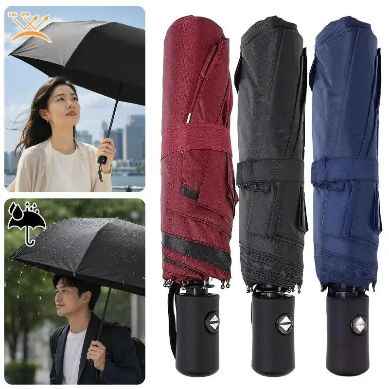 Semi Automatic Umbrella | UV Protection | Windproof Foldable | Solid Color