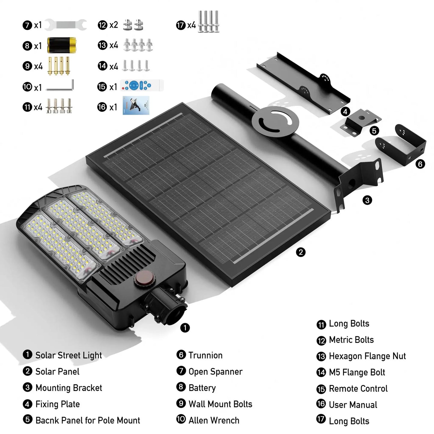 2-Pack 9000W 800000LM High Power Solar Street Lights Outdoor Commercial Light Durable Aluminum Housing Split Design with Mono Panel Dusk to Dawn IP66 Waterproof 3year-warranty Solar Security Light with Motion Sensor for yard from PriceLows™