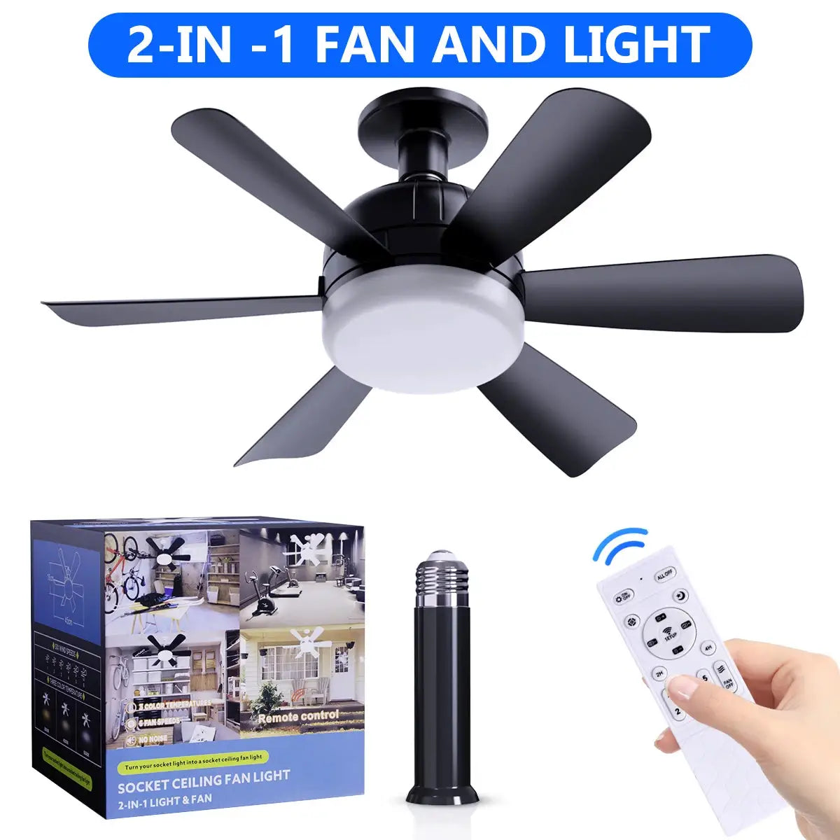 LED Ceiling Fan Light | E26 Socket | Remote Control | Three Color Temperatures