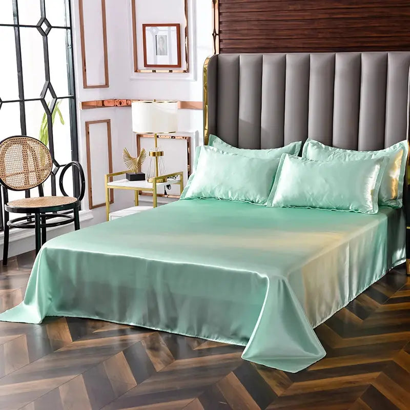 Satin Bed Sheets | Soft Weave | Solid Color | Twin Set