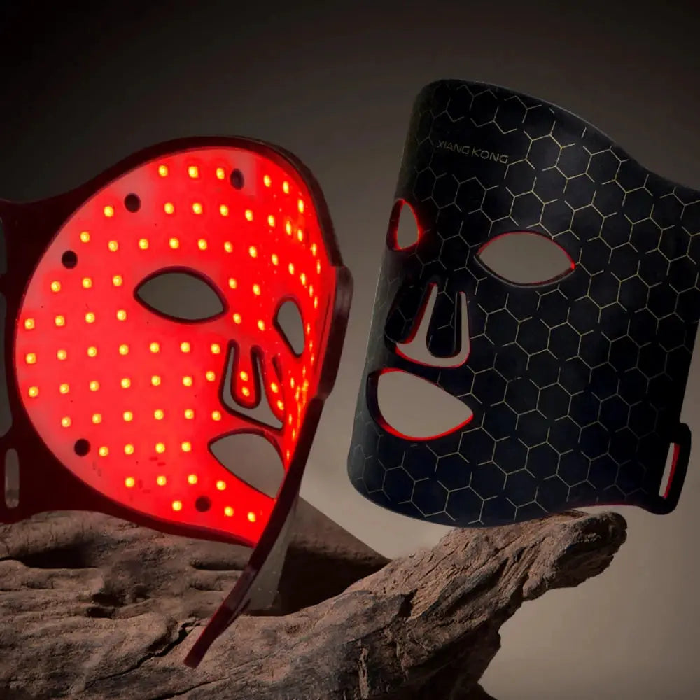 7Colors LED Face Mask with 110pcs Lamp Beads Photon Red Light Therapy Repair Skin Beauty Wireless Flexible Facial Masks from PriceLows™