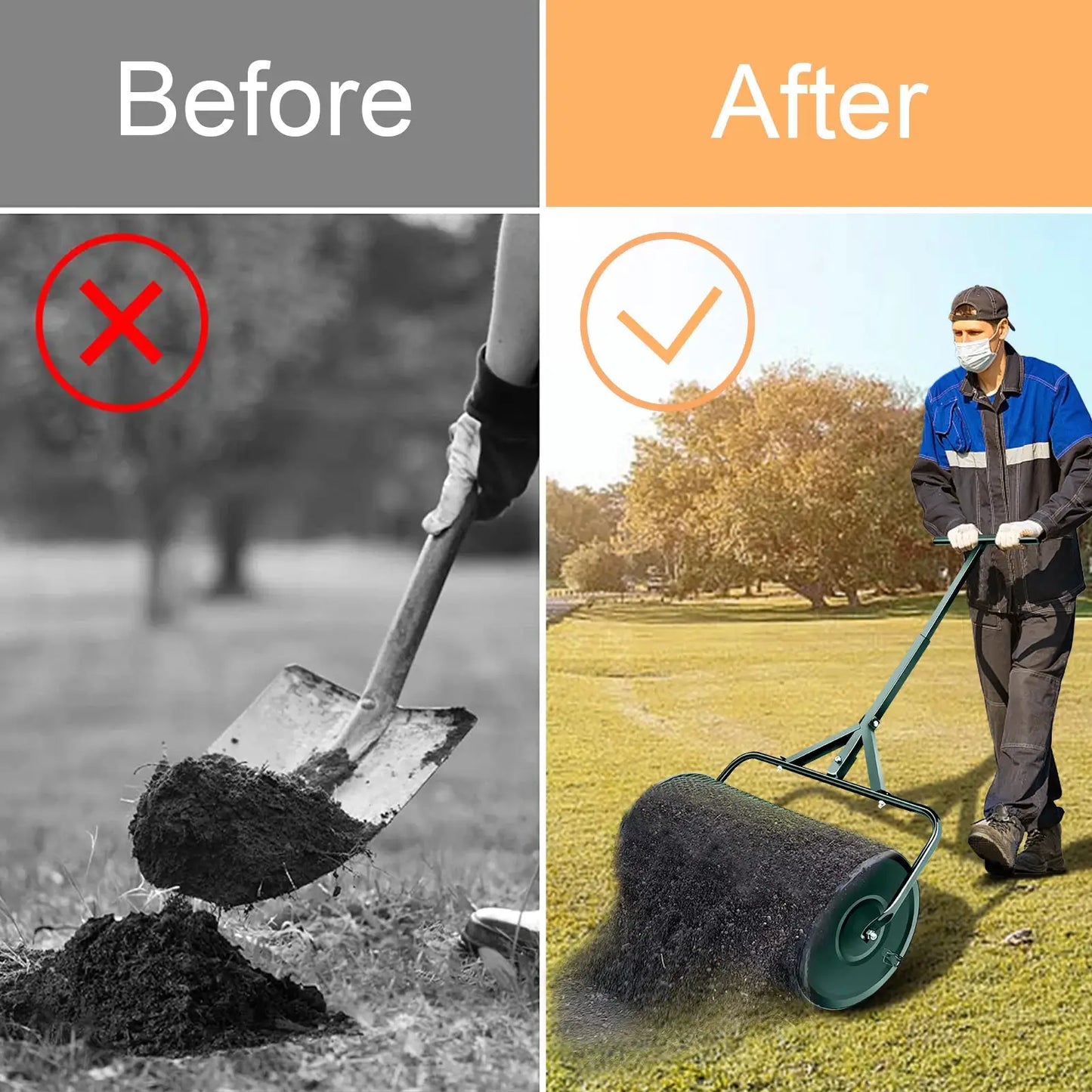 Wedyvko Fertilizer spreader Compost Spreader, Peat Moss Spreader, Metal Mesh Manure Spreader for Lawns, Garden Planting Seeding from PriceLows™
