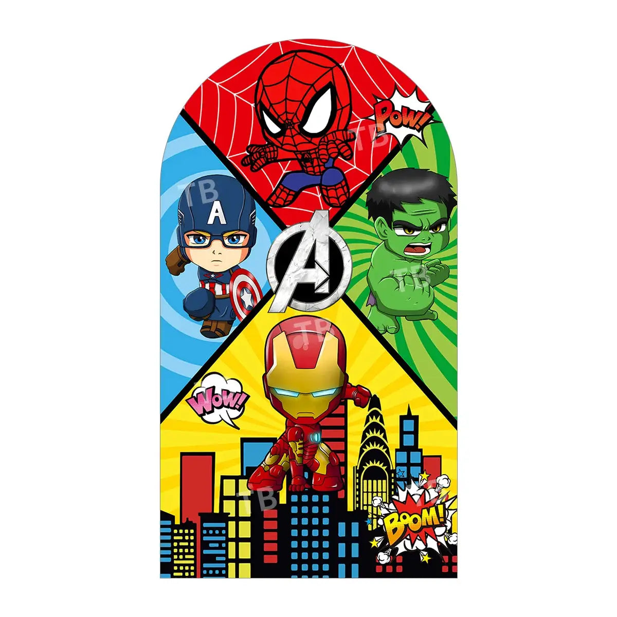 Party Backdrop | Marvel Avengers Theme | Arch Backdrop Cover | Custom Name
