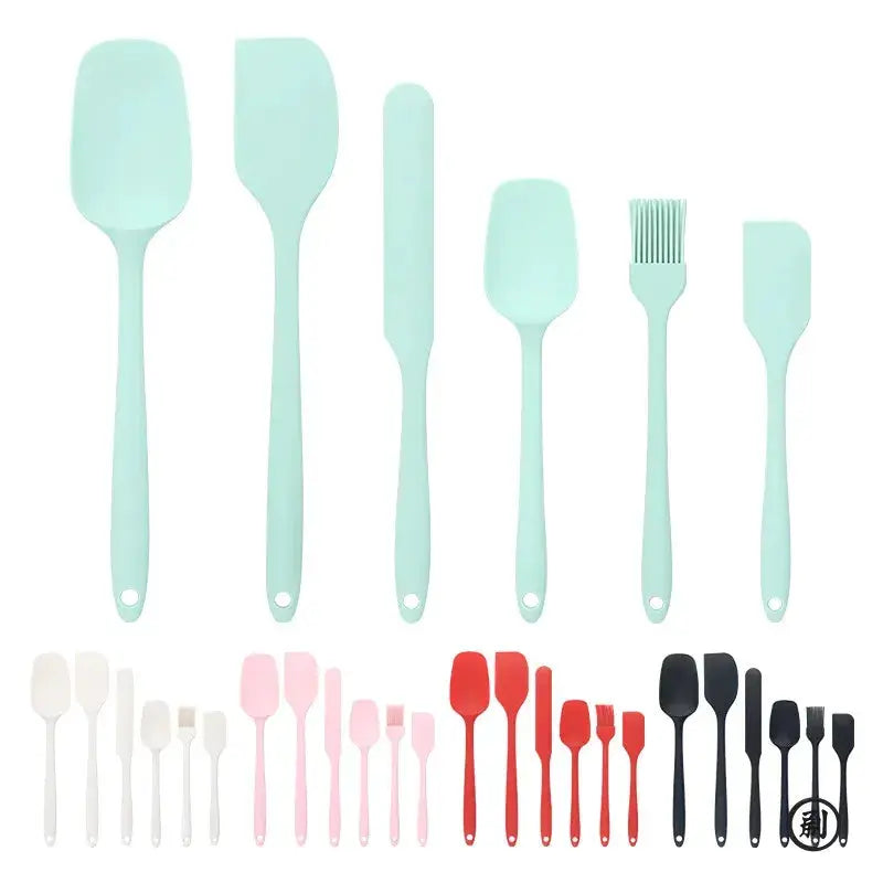 6pc Silicone Spatula set for baking-cake frosting kit with brush, non-stick scrapers & cream spreads | cute kitchen gadgets from PriceLows™