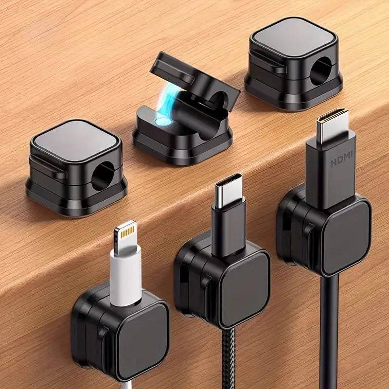 1 piece of magnetic wire organizer desktop wall mounted data cable holder and fixing tool cable clamp plug and hanger from PriceLows™