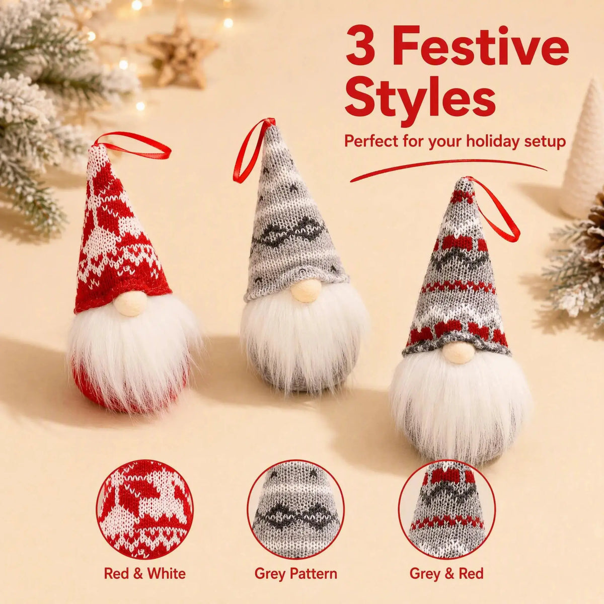Christmas Gnome Dolls | Holiday Set | Tree Ornament | Festive Decor