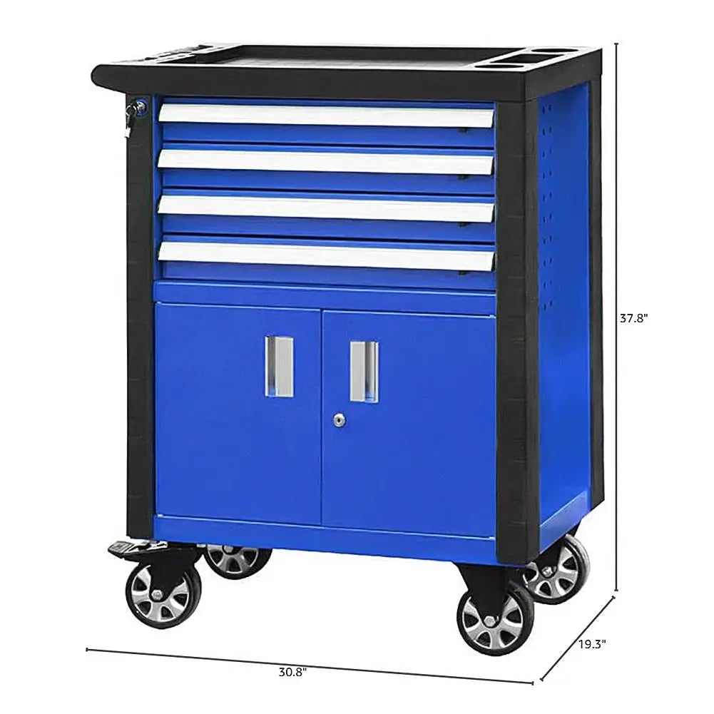 HPDMC Gloss Tool Box Chest with Wheels 20 Inch 4-Drawer Rolling Storage Cabinet from PriceLows™