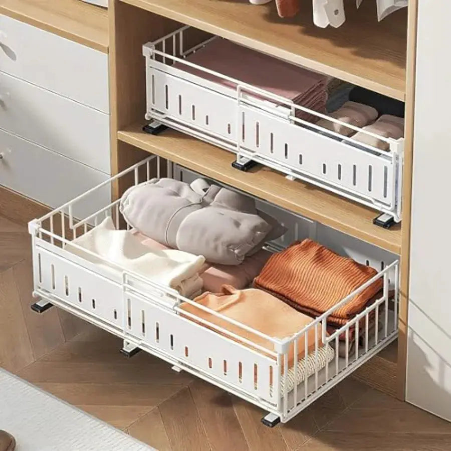 Under Sink Pull-Out Cabinet Organizer for Kitchen and Bathroom Cabinet Storage - Metal Expandable Drawers 12.8-19.49in Width Su from PriceLows™