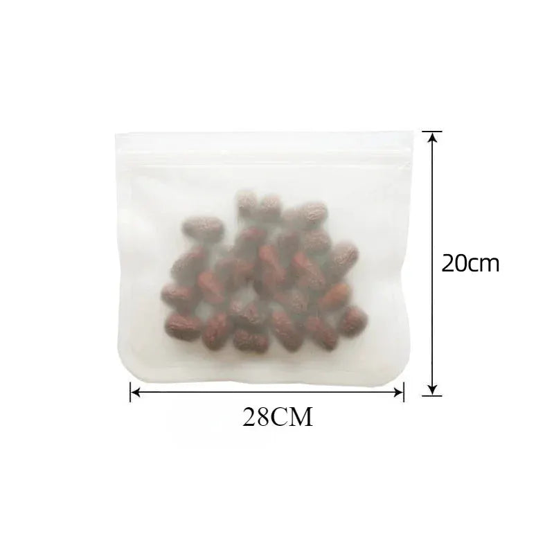 Reusable Food Storage Bags | Leakproof | Food Grade EVA | Stand Up Zip