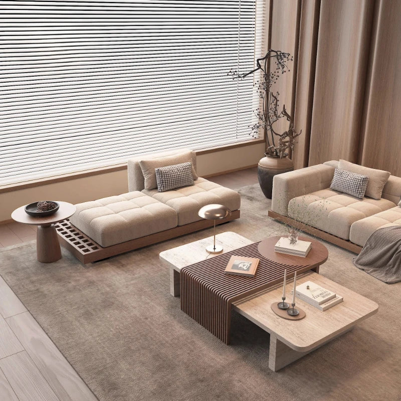 Sofa | Oversized Yellow Nordic Modern | Composite Fabrics, Wood Frame | L-Shaped