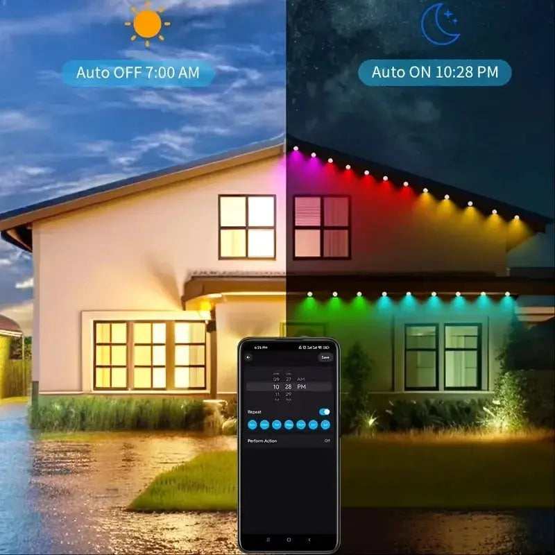 150ft 100ft 50ft Permanent Outdoor Lights Smart RGBIC Outdoor Lights with 75 Scene Modes String Lights with 90 LEDs for Garden from PriceLows™
