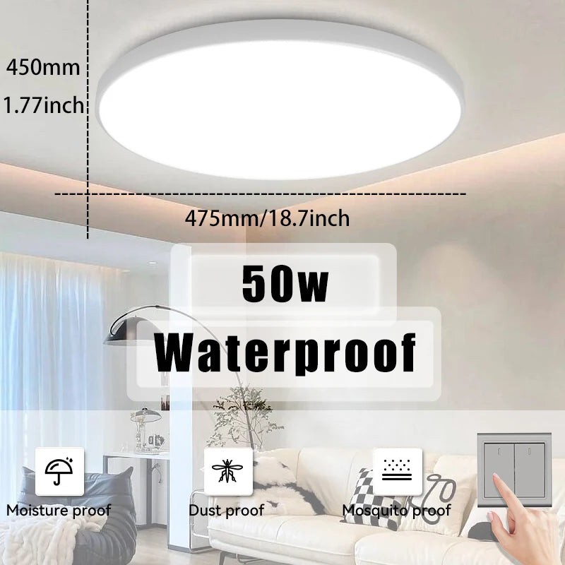Waterproof LED Ceiling Light | 30W-40W | 220V | Black