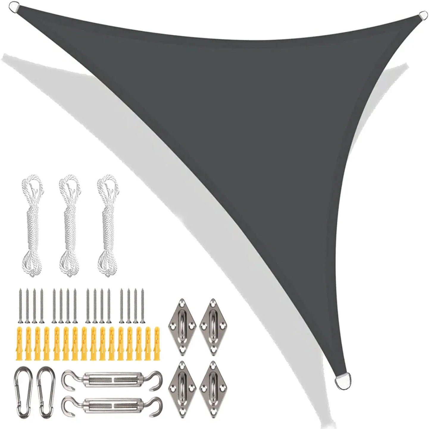Triangle Sun Shade Sail | Waterproof UPF50+ Poly Canvas | Backyard Patio Garden Canopy