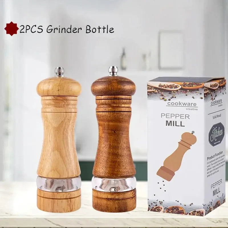 Pepper Grinder | 6-Inch Body | Adjustable Ceramic Mills | Salt Pepper Set