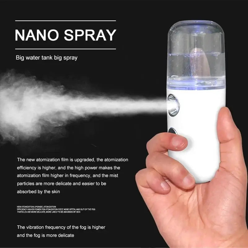 Rechargeable Nano Mist Sprayer | Portable Facial Steamer | USB Powered Skin Care