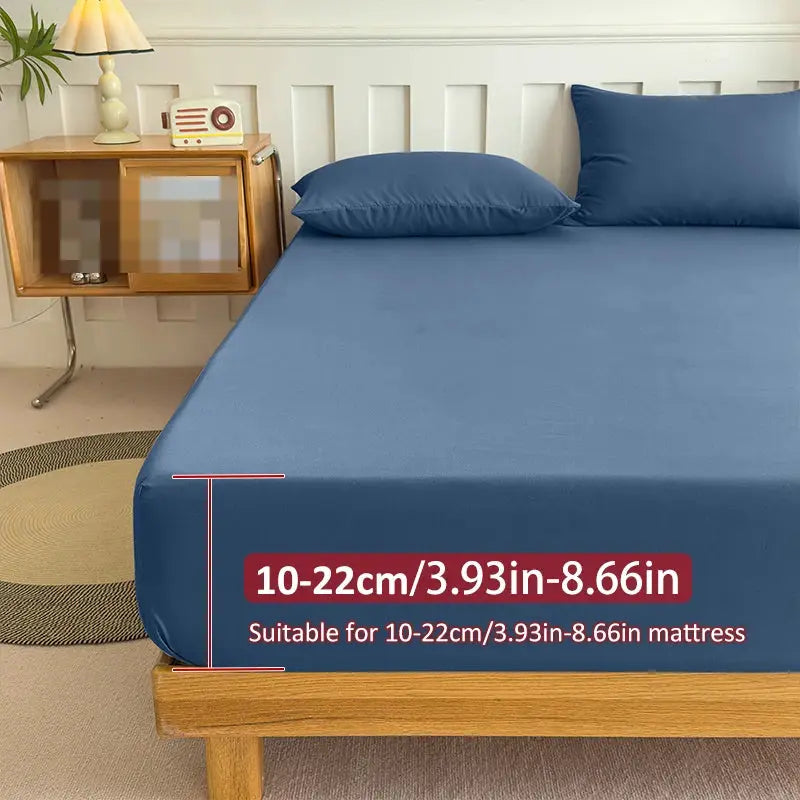 High Quality Fabric Fitted Sheet With Elastic Band Solid Color Mattress Sheet for King Queen Bed 150x200 180x200 200x220cm 1PC from PriceLows™