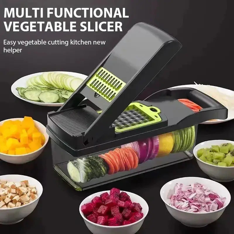 Vegetable Cutter | 16 In 1 Multifunction | Stainless Steel Blades | 1 Set