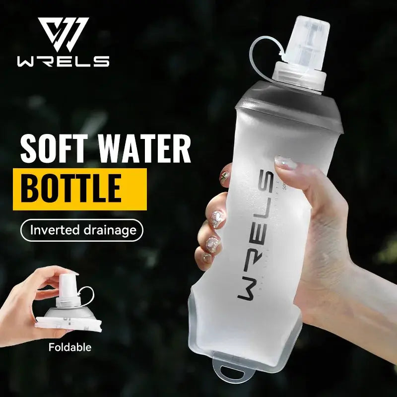 WRELS Folding Collapsible Soft Flask TPU BPA-Free Easy Grip Running Cycling Water Bottle Fitness Hydration Outdoor Water Bottle from PriceLows™