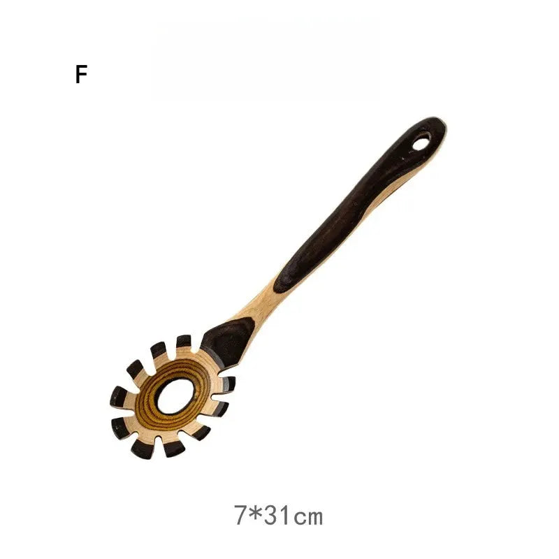Wooden Kitchen Utensils Set | Heat Resistant | Gradient Color | 6 Piece