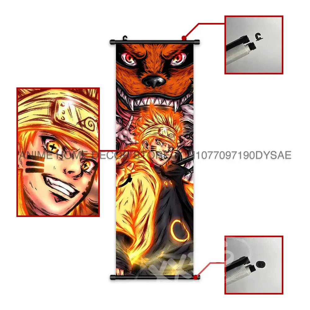 Uzumaki Naruto Posters Sasuke Home Decor Uchiha Madara Hanging Painting Might Guy Scrolls Picture Gaara Wall Art Killer B Mural from PriceLows™