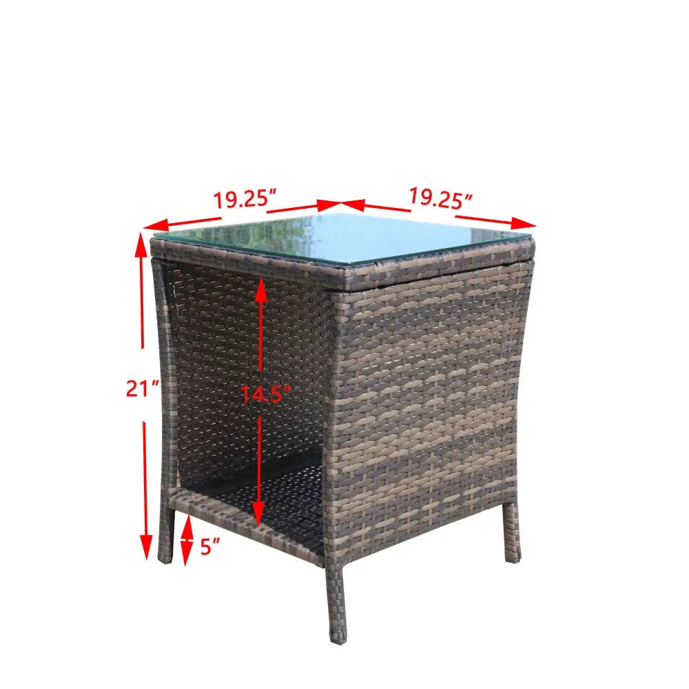 Outdoor Patio Furniture 1 Piece Coffee Table with Clear Tempered Glass for Backyard Lawn Garden Decor from PriceLows™
