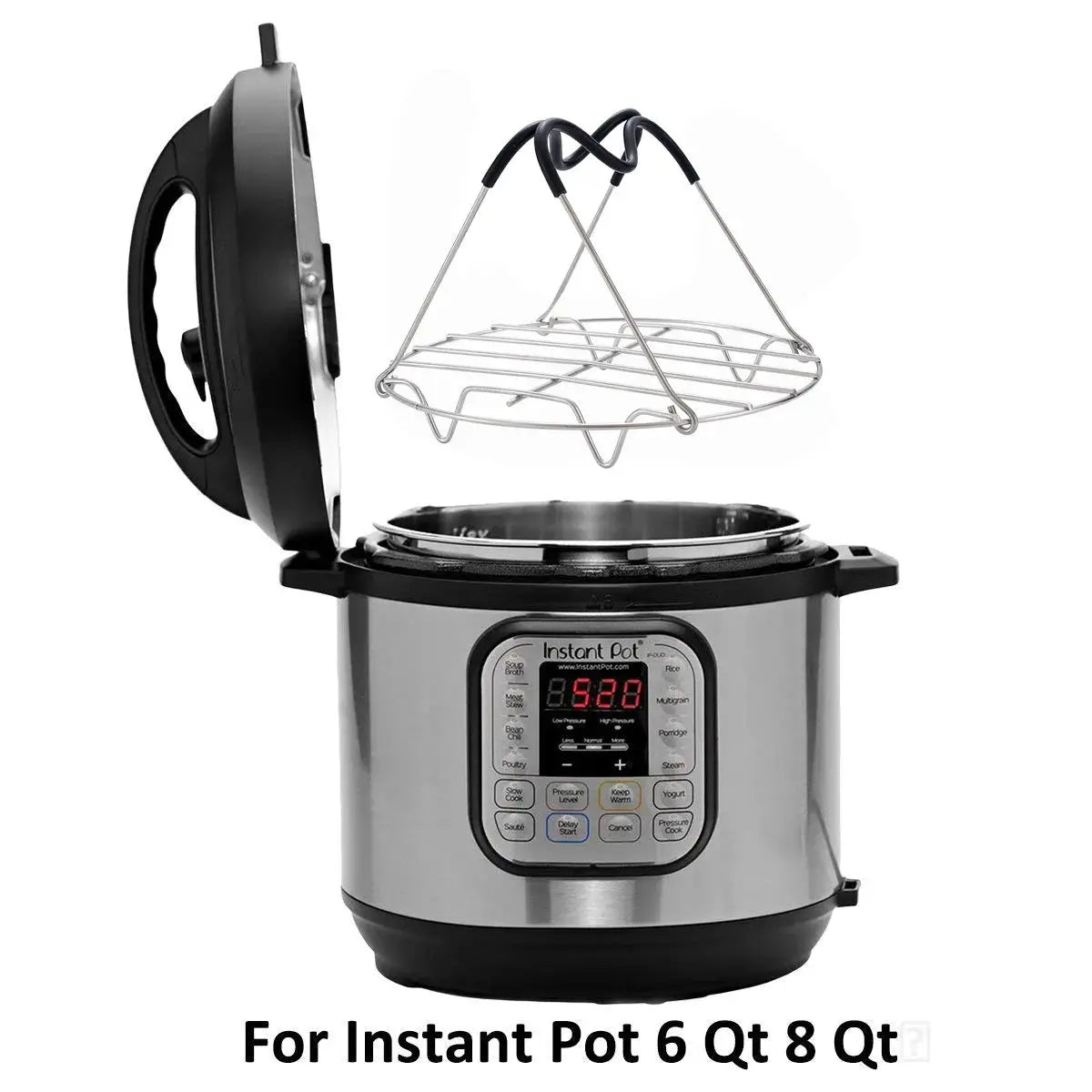 Instant Pot Trivet | Stainless Steel | Heat Resistant Silicone | Fits 5 6 8 Qt