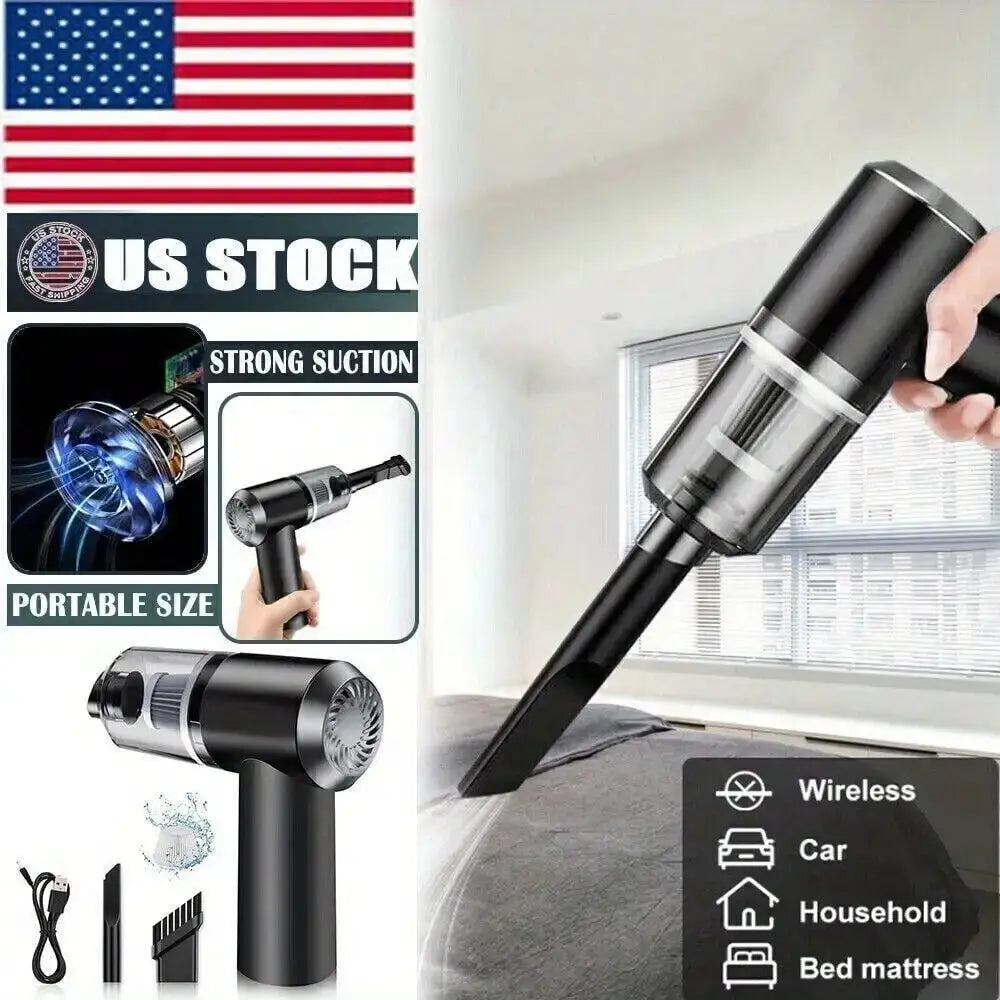 Multi Functional Ultra Quiet Portable Car Vacuum Cleaner - USB Charging, Strong Suction, Long Battery Life, Suitable For Home And Car Use, Charging Handheld, Whirlwind, Wireless Collector from PriceLows™