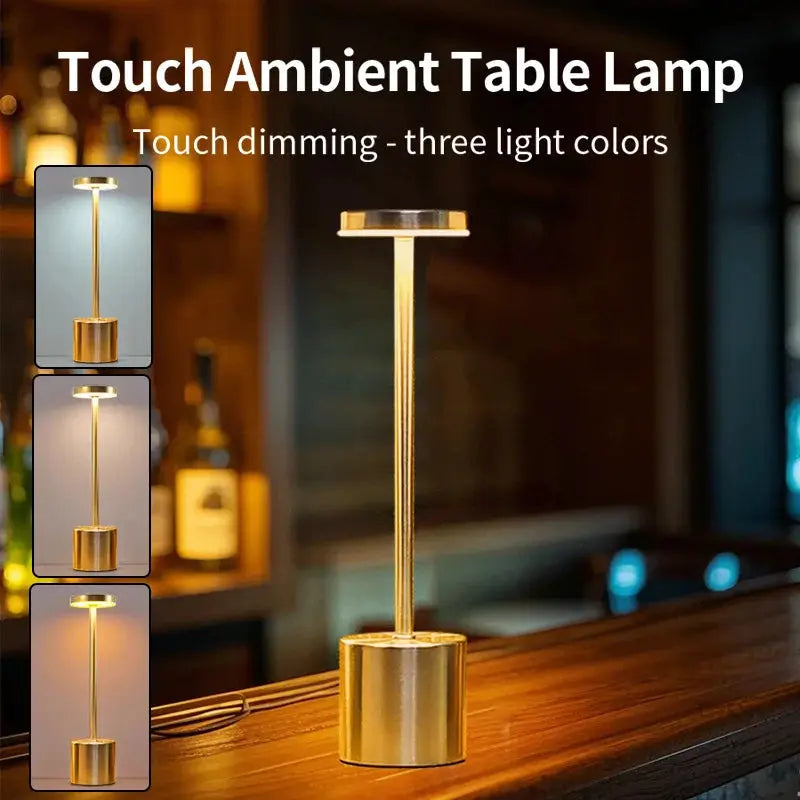Classic Table Lamp USB Rechargeable Night Light Stepless Dimming Touch Desk Lamp 3 Colors Bedside Lamp Bar Hotel Decoration from PriceLows™