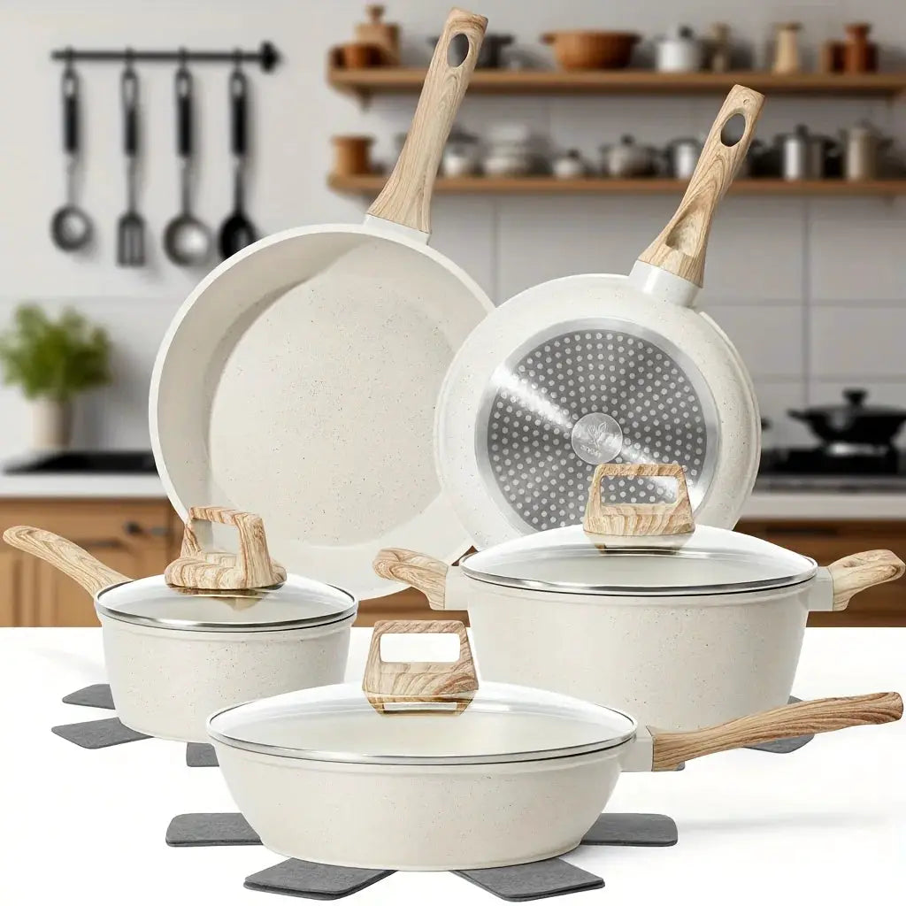 12 Pots And Pans Set Non-stick Cookware Set, Cooking Utensils, Non-stick Pans, Granite Cooking Set Including Frying Pans, Frying from PriceLows™