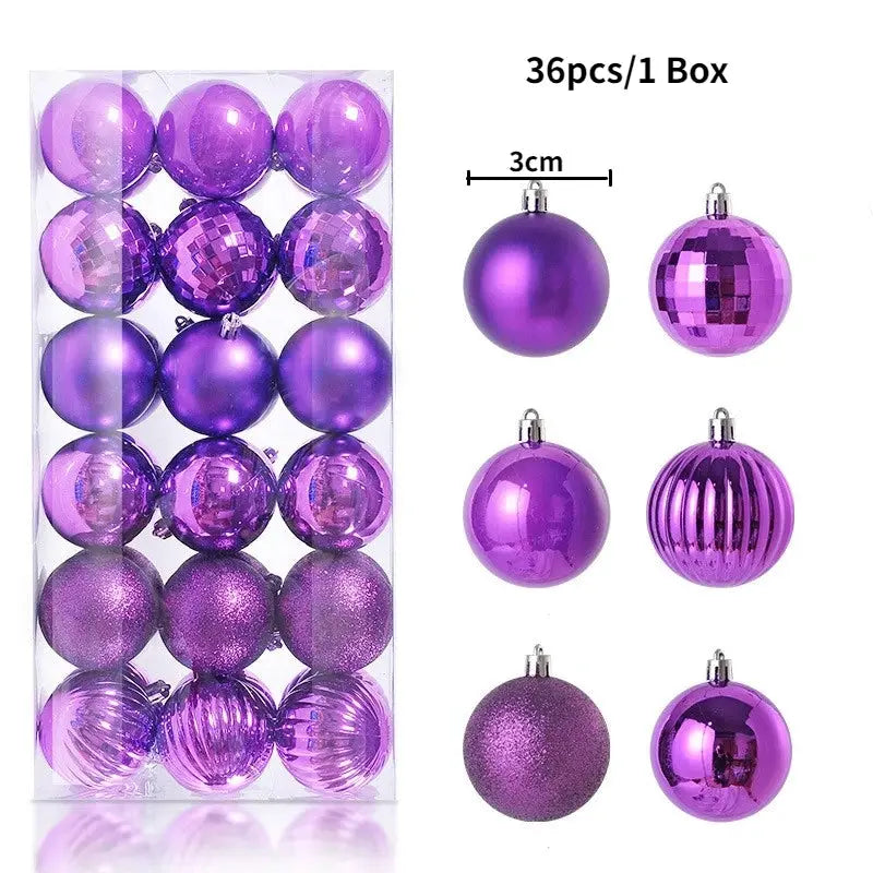 Christmas Tree Ornaments | Plastic Baubles | Indoor Decor | 24 Or 36 Pcs