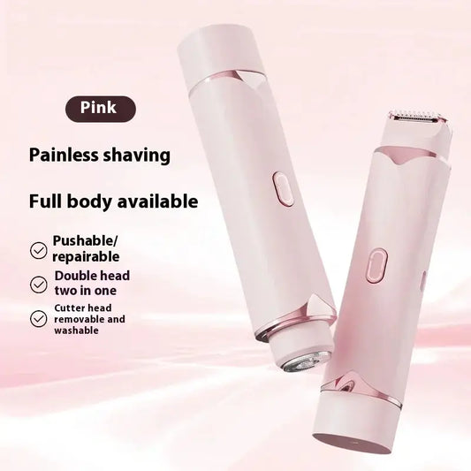 Electric Razor | 2 In 1 Wet Dry Bikini Trimmer | Detachable Dual Head | Women