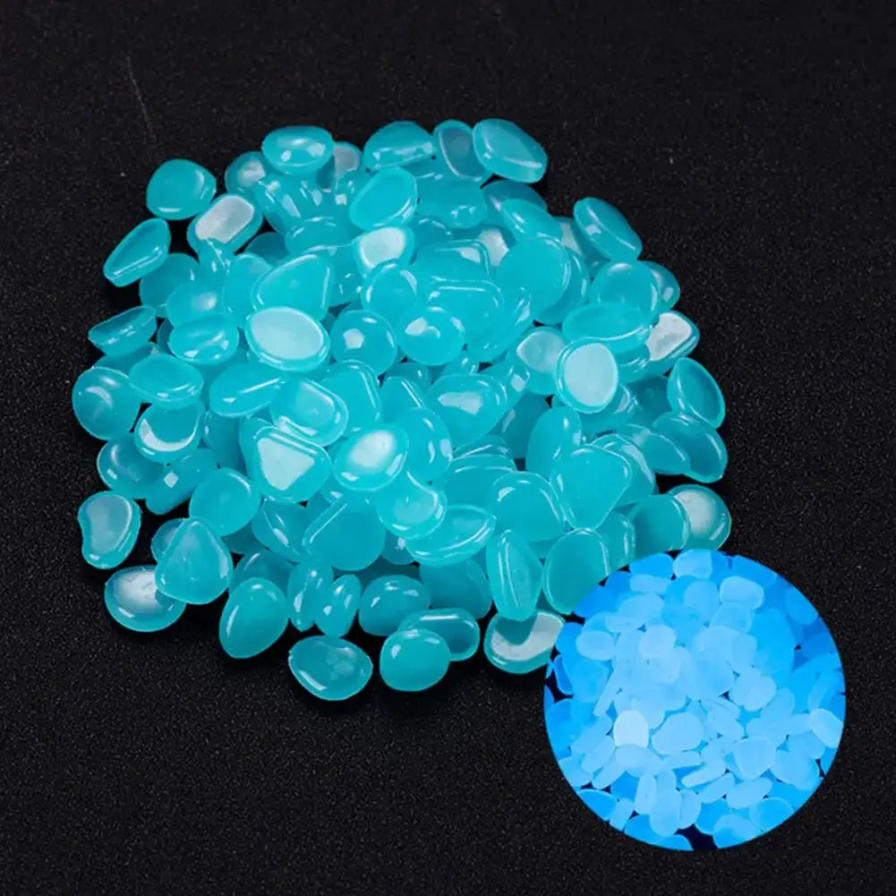 100Pcs Pebbles Glow In The Dark Pebbles Glowing Stones Fish Tank Aquarium Decor Rocks Pebbles for Garden Yard Patio DIY Stones from PriceLows™