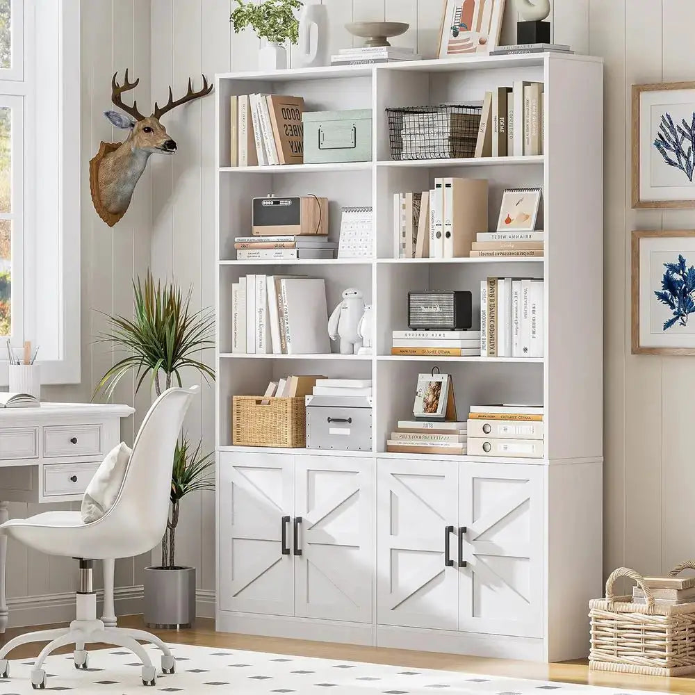 6-Tier Tall Standing Bookshelf with Storage Cabinets for Home or Office Use from PriceLows™