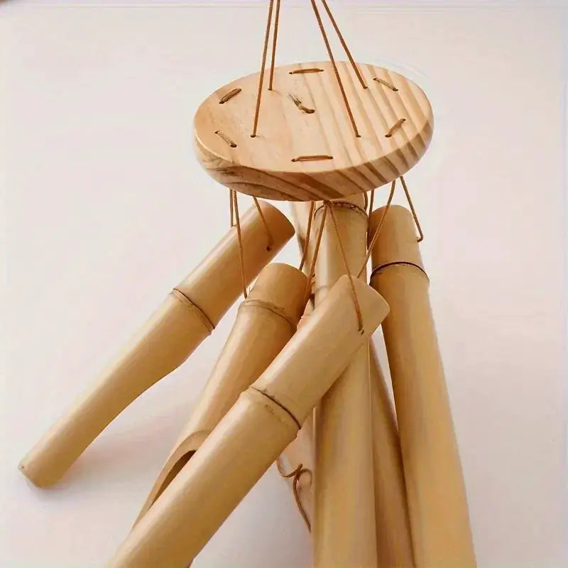Handcrafted Bamboo Wind Chime- Calm and Deep Sound, Wall-Mounted Outdoor Decoration, Perfect Gift for Any Occasion from PriceLows™