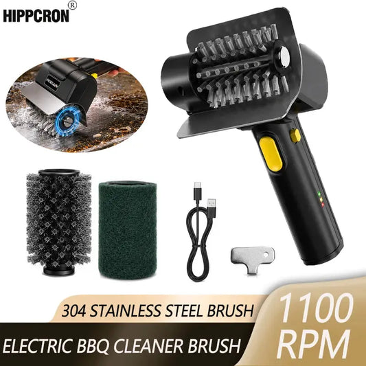 Electric Grill Brush | Rechargeable | 1100 RPM | 304 Stainless Steel