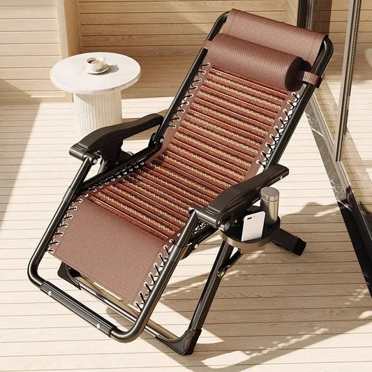 Lounge chair folding lunch break leisure chair elderly beach nap chair sofa lazy chair from PriceLows™