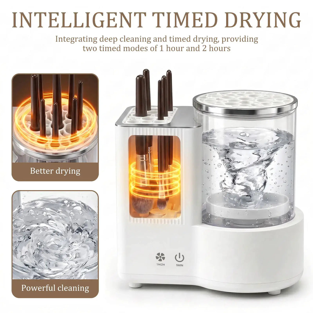Electric Makeup Brush Cleaner Dryer | 3 In 1 | Automatic | Universal Fit